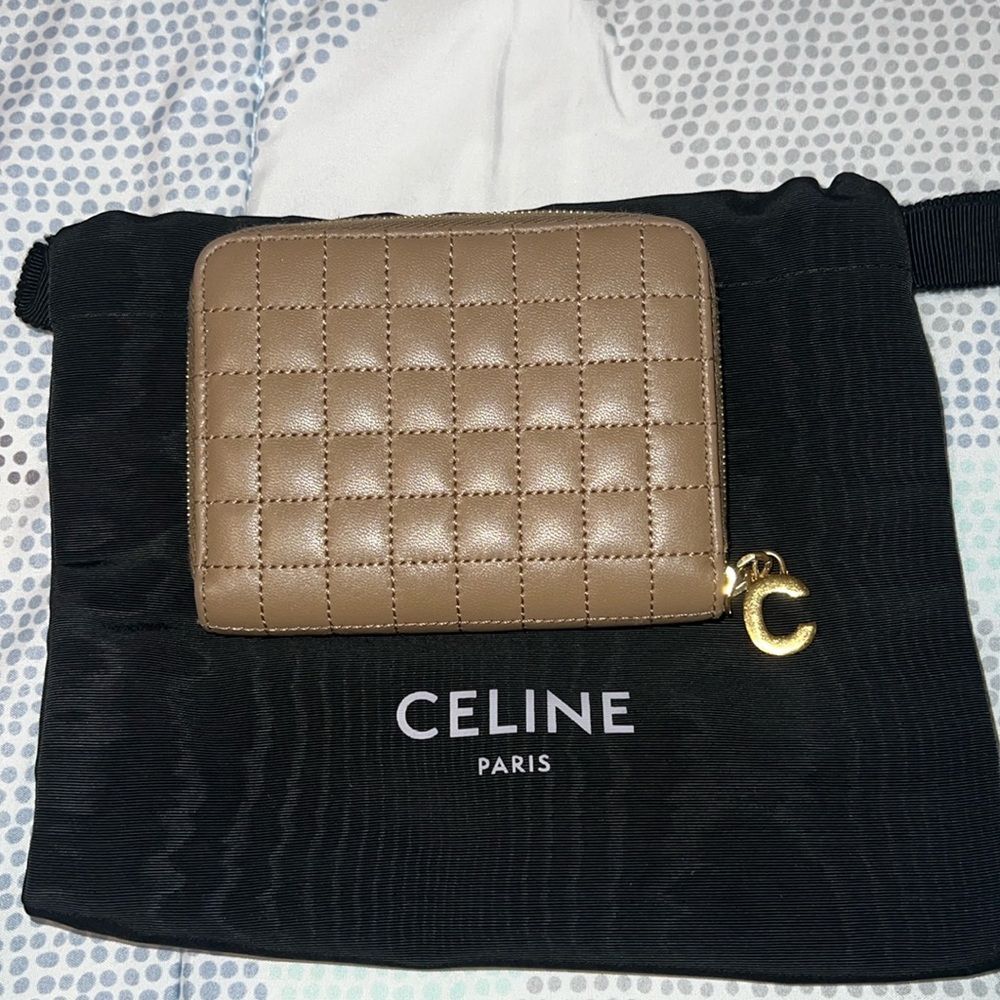 Celine small leather zip wallet